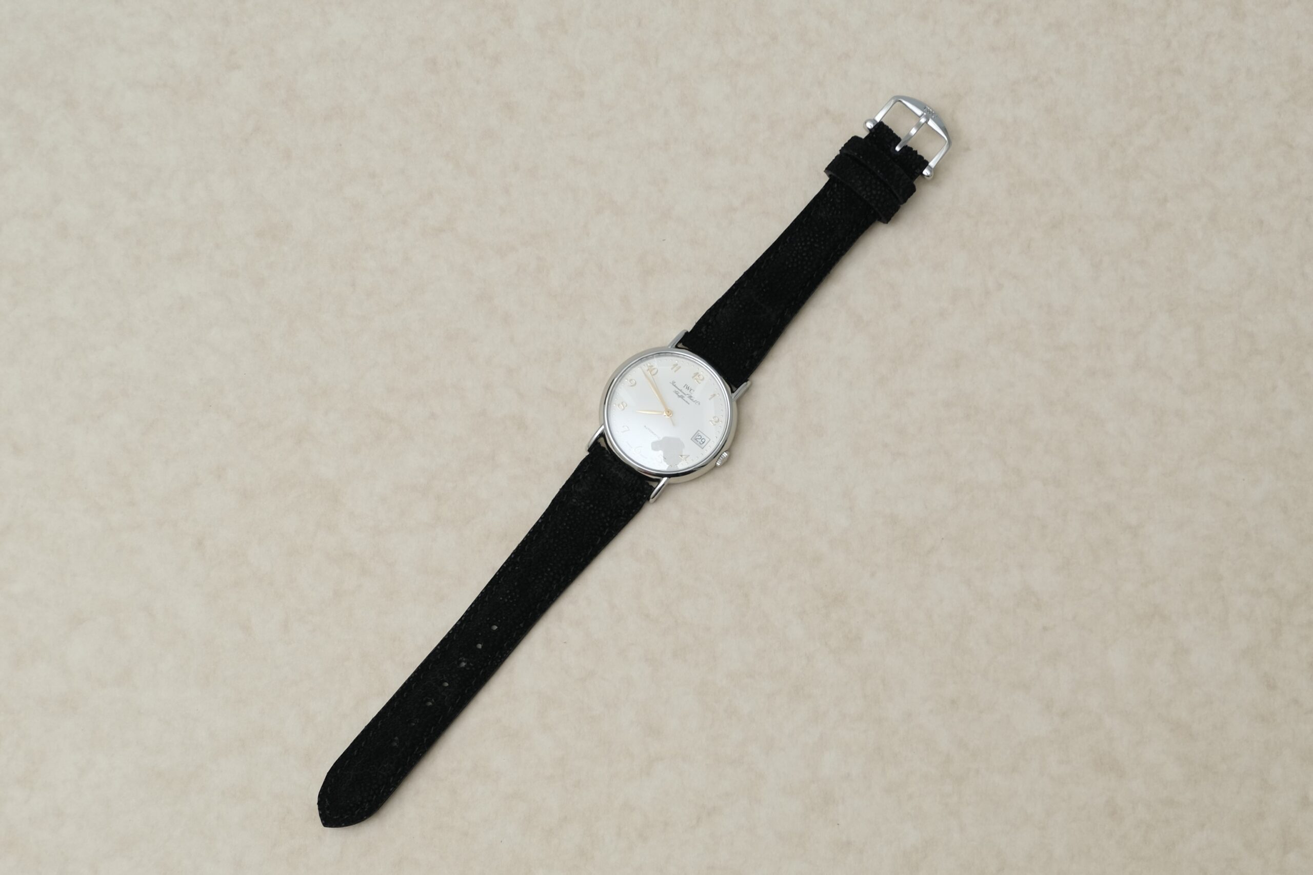 ぬばたまの黒！ゾウ革の時計ベルト　2511N