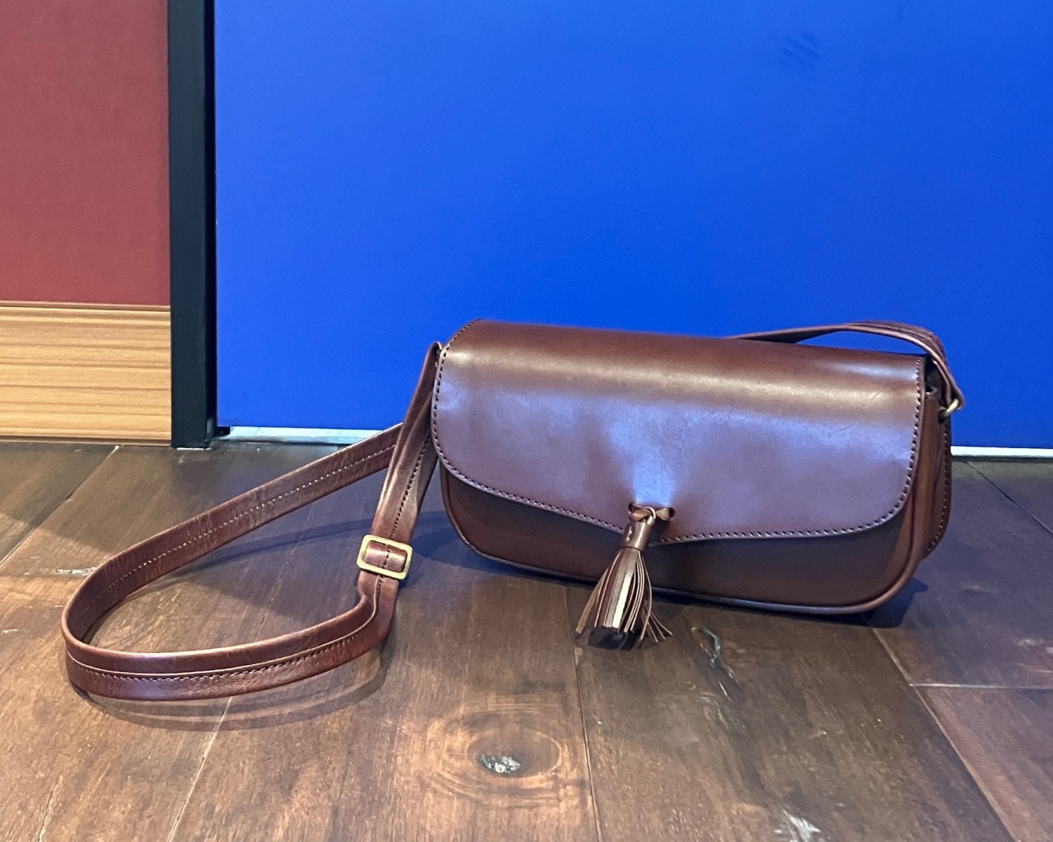 タッセルの付いたショルダーバッグ　経年変化