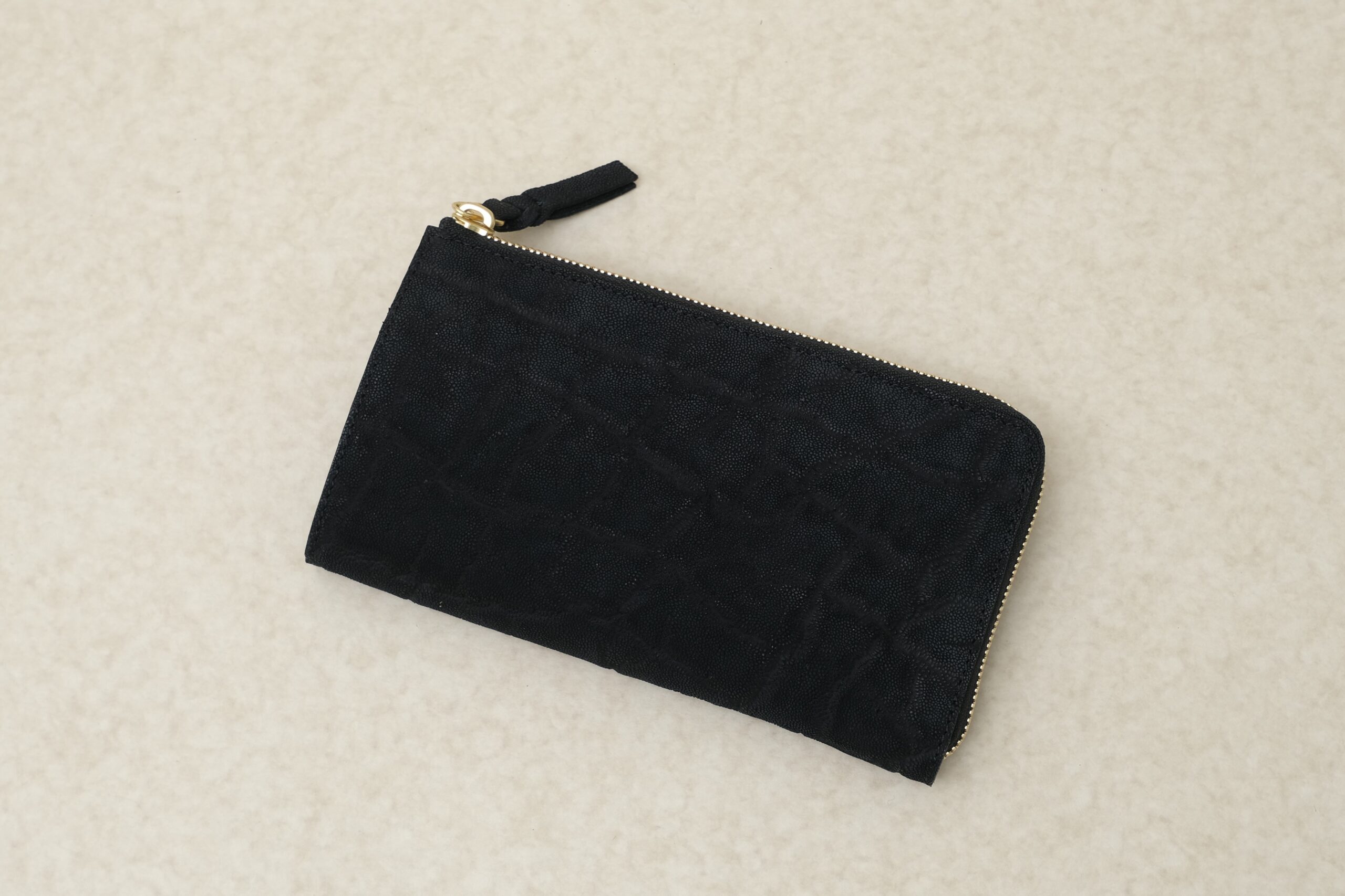 ゾウ革ブラック　どこにもない長財布　2512N